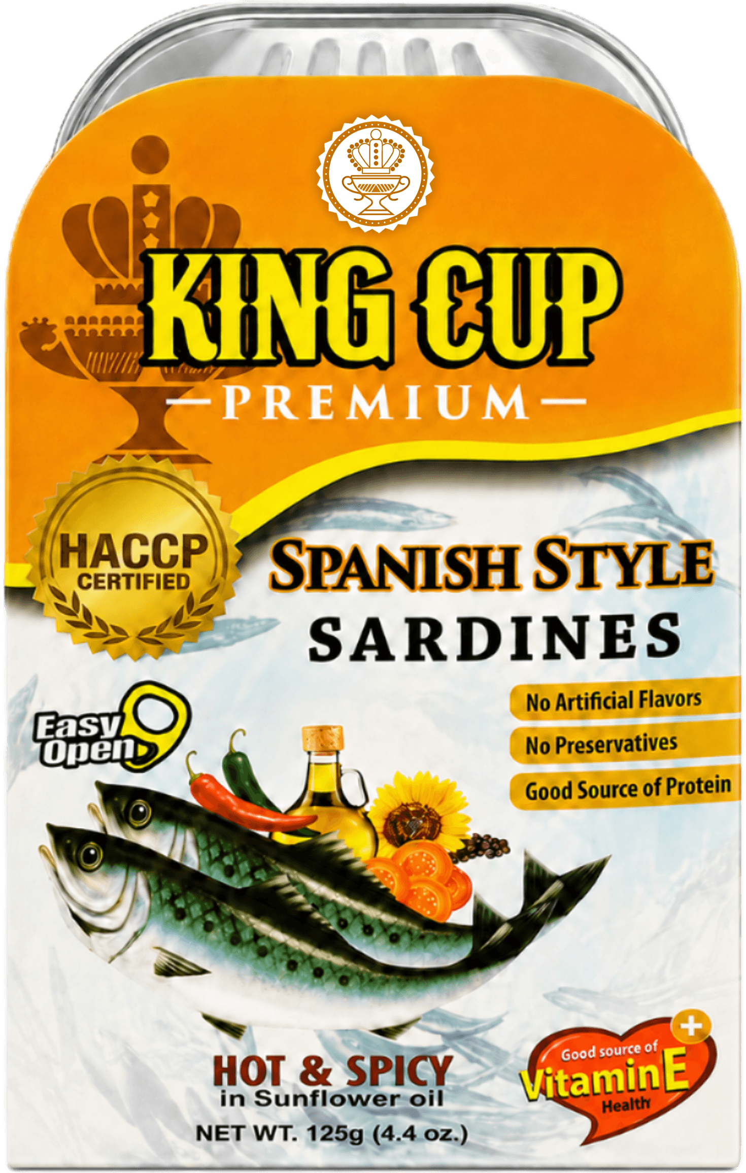 King Cup Premium Spanish Style Sardines in sunflower oil