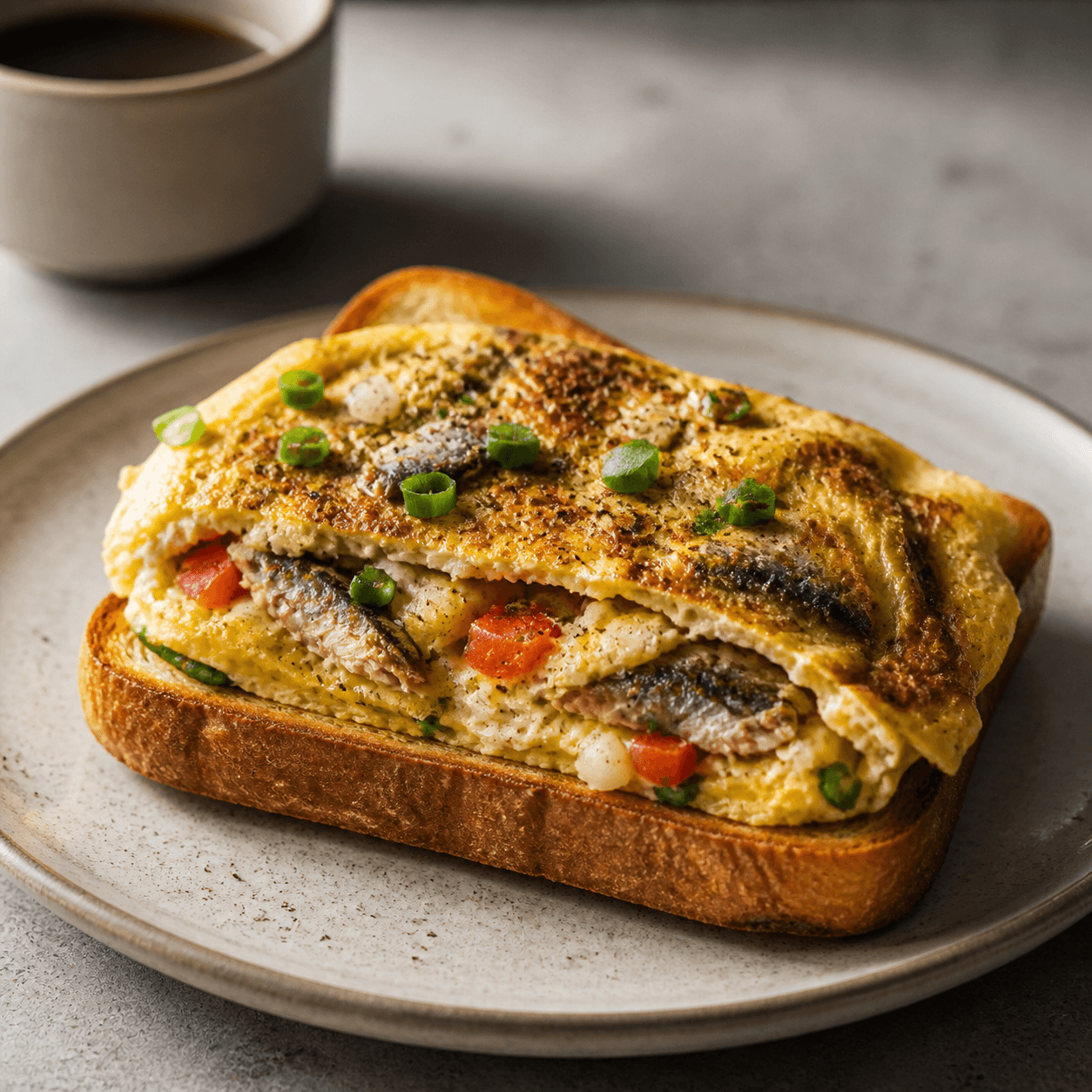 Sardine Omelette Toast