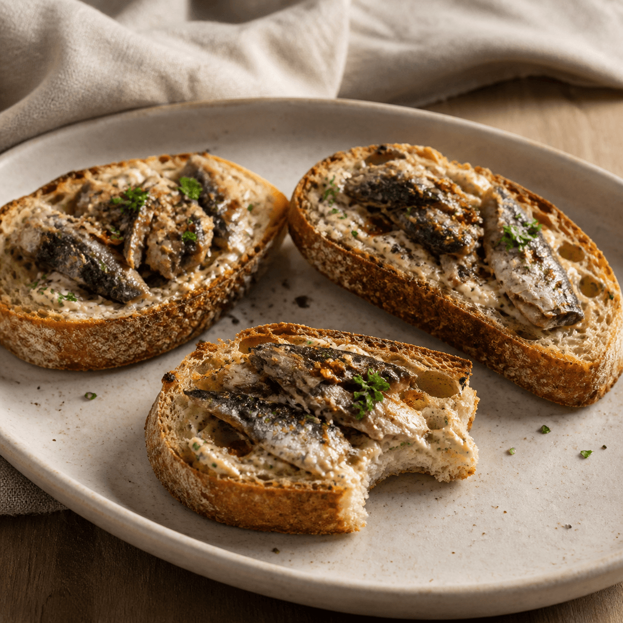 Spanish Sardine Garlic Toast
