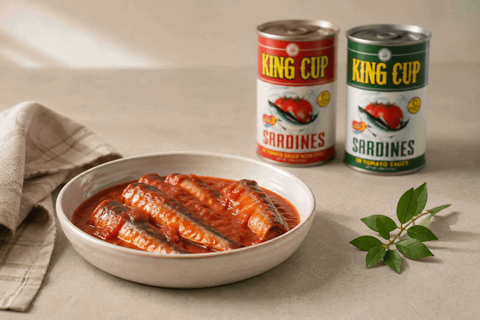 King Cup sardines served in tomato sauce
