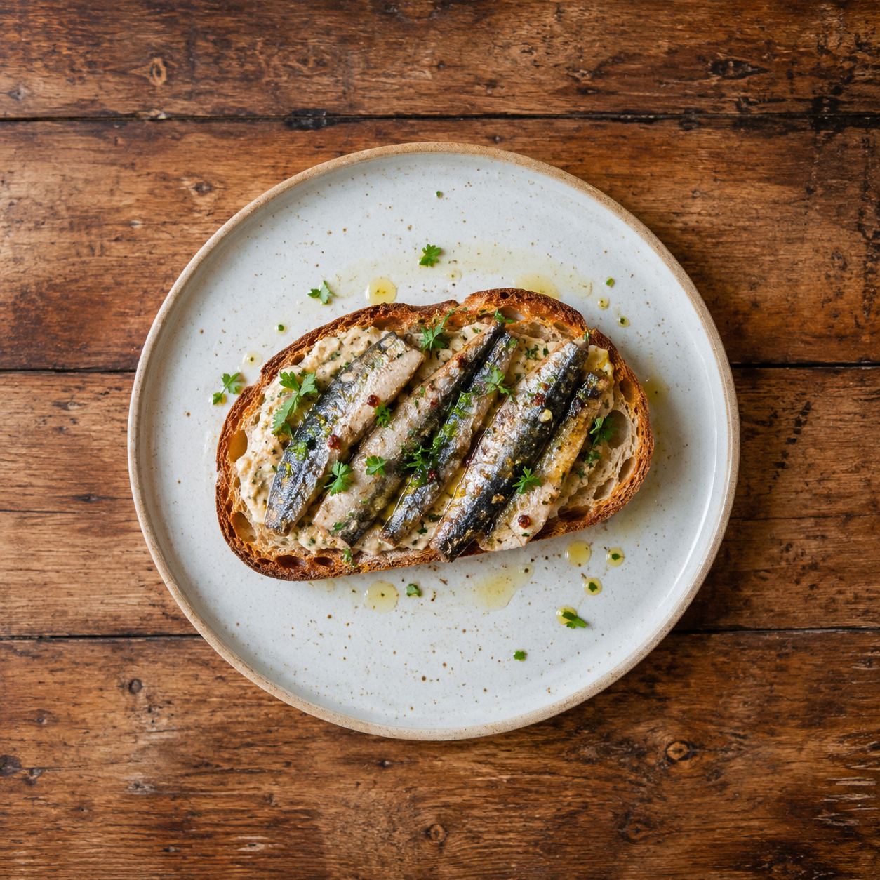 Spanish Sardine Garlic Toast